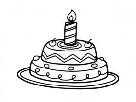 生日蛋糕简笔画图片