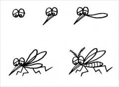 如何画蚊子简笔画