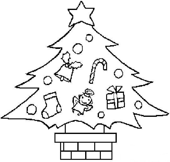 挂满礼物的圣诞树简笔画