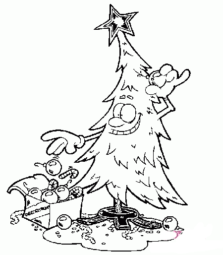儿童可爱卡通圣诞树简笔画图片