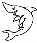 小学生海中鲨鱼简笔画图片