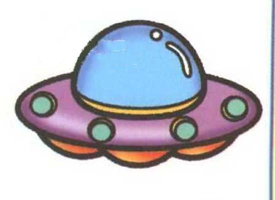 儿童彩色ufo简笔画图片