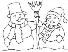两个雪人简笔画图片大全