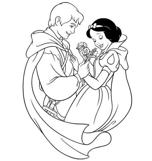 白雪公主与白马王子简笔画图片