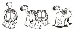 多种体态的可爱卡通加菲猫简笔画图片大全