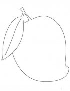 手绘带叶子的芒果简笔画图片