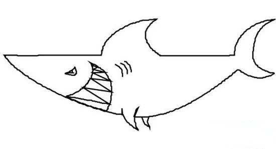 儿童超级鲨鱼简笔画图片