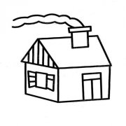 儿童烟囱房子简笔画