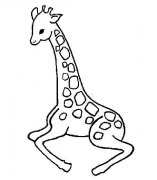 蹲在地上的小长颈鹿简笔画