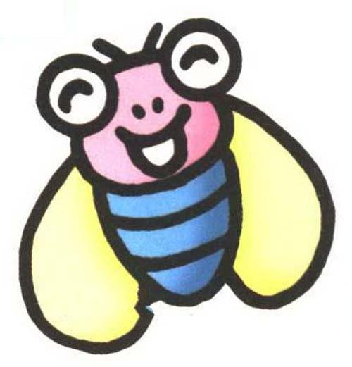 儿童可爱带颜色的苍蝇简笔画图片