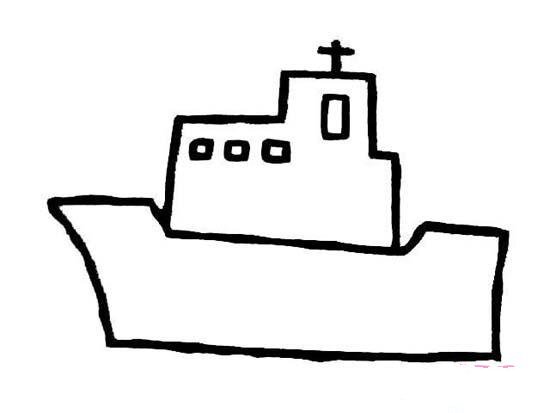 幼儿园简单的轮船简笔画