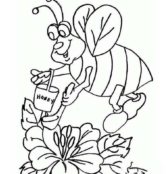 动物劳动节简笔画图片：勤劳的蜜蜂