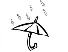 雨中的雨伞简笔画