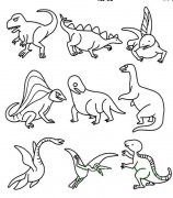 各种恐龙简笔画图片大全