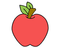 红苹果简笔画彩色图片