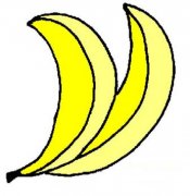 彩色的香蕉简笔画