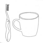 牙刷和刷牙水杯简笔画图片