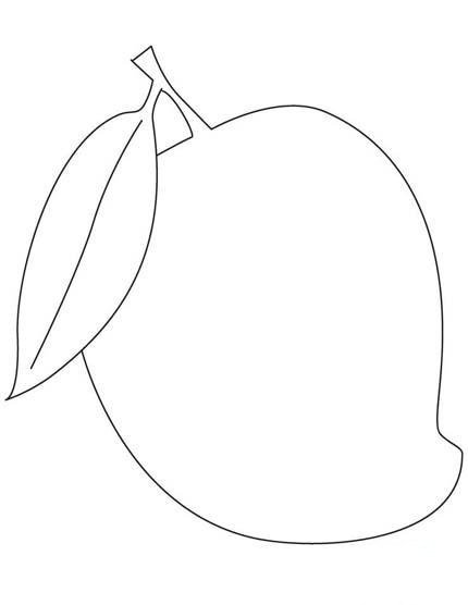 手绘带叶子的芒果简笔画图片