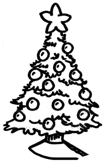 平安夜圣诞树简笔画图片