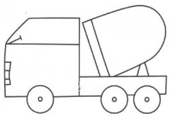 幼儿园简单的搅拌车简笔画图片