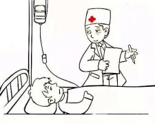 医生和病人简笔画图片
