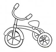 儿童三轮自行车简笔画图片