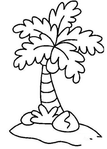 儿童椰子树简笔画