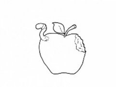 幼儿苹果简笔画：长虫的苹果