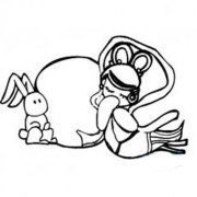 幼儿中秋节主题简笔画图片：嫦娥与玉兔