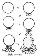 章鱼简笔画的画法教程