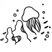 海底水母简笔画图片大全