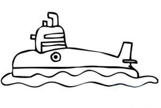 儿童海中潜艇简笔画图片