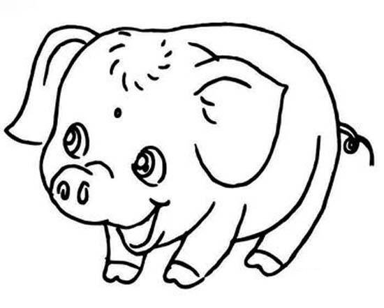 可爱猪年吉祥物简笔画图片