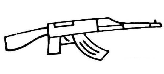 儿童关于枪的简笔画图片：AK47