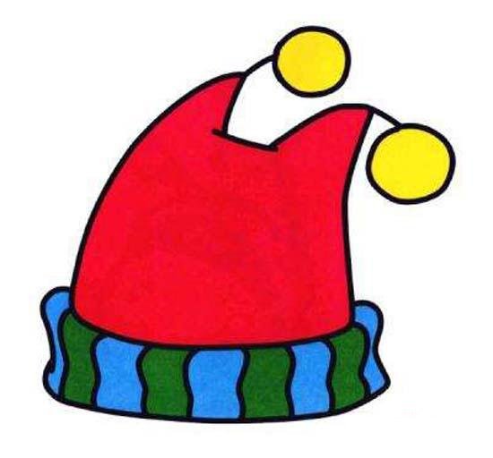 儿童彩色针织毛线帽子简笔画图片