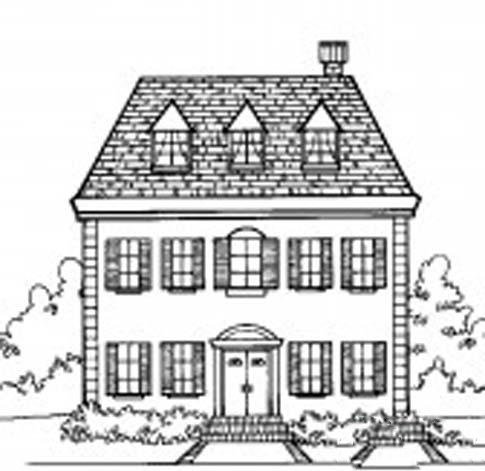 欧式城堡别墅简笔画