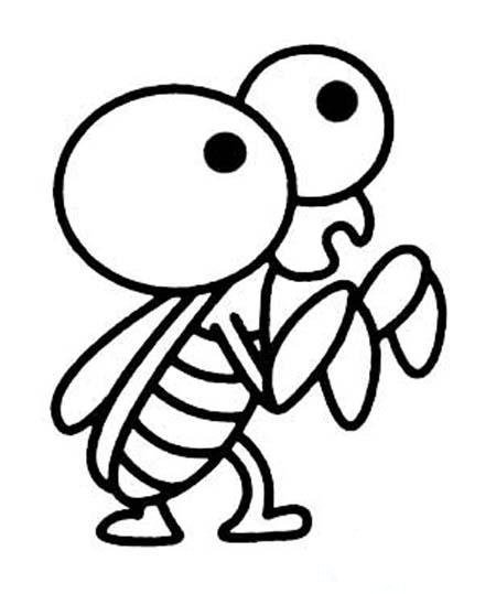 少儿可爱卡通小螳螂简笔画图片