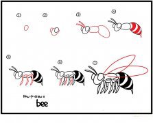 如何画蜜蜂简笔画