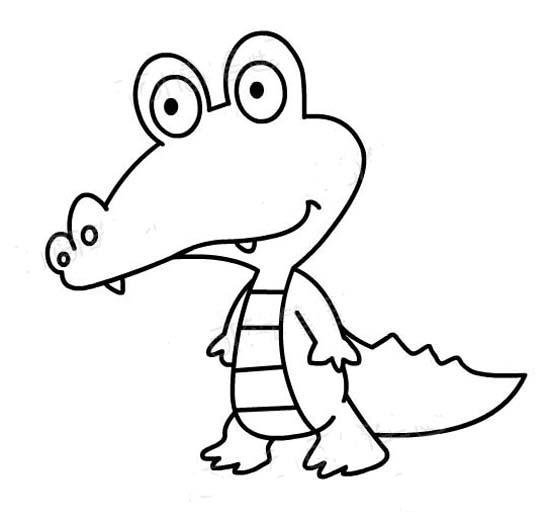小学生卡通鳄鱼简笔画图片
