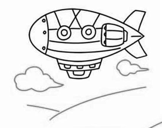 空中的飞艇简笔画图片