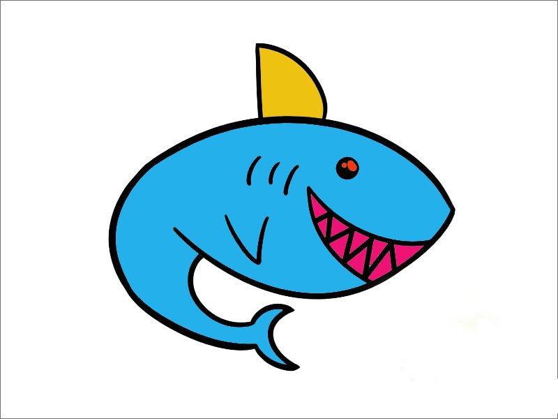 鲨鱼怎样画