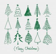 各种漂亮的圣诞树简笔画图片大全