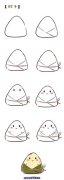 卡通粽子简笔画教程步骤图片：怎么画粽子