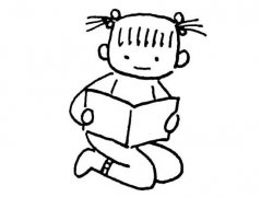 人物简笔画：看书的女孩
