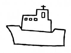 幼儿园简单的轮船简笔画