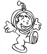 可爱的小小宇航员简笔画图片