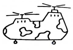 军用运兵直升机简笔画图片