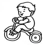 小朋友骑自行车情景简笔画图片大全