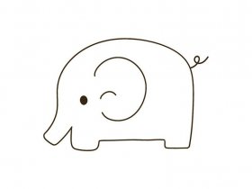 大象简笔画步骤