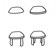 凳子的简笔画画法步骤：怎么画凳子